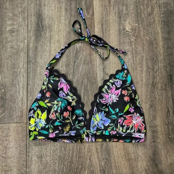 *NWT* Coastal Blue Floral Triangle Bikini Top - Picture 3 of 5